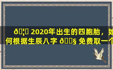 🦋 2020年出生的四胞胎，如何根据生辰八字 🐧 免费取一个满意的名字